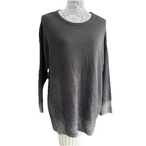 NEW Vince Camuto Ombré Foil Black Silver Pullover Sweater Size 1X